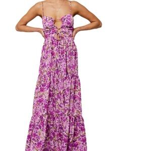 Floral Purple Maxi Dress